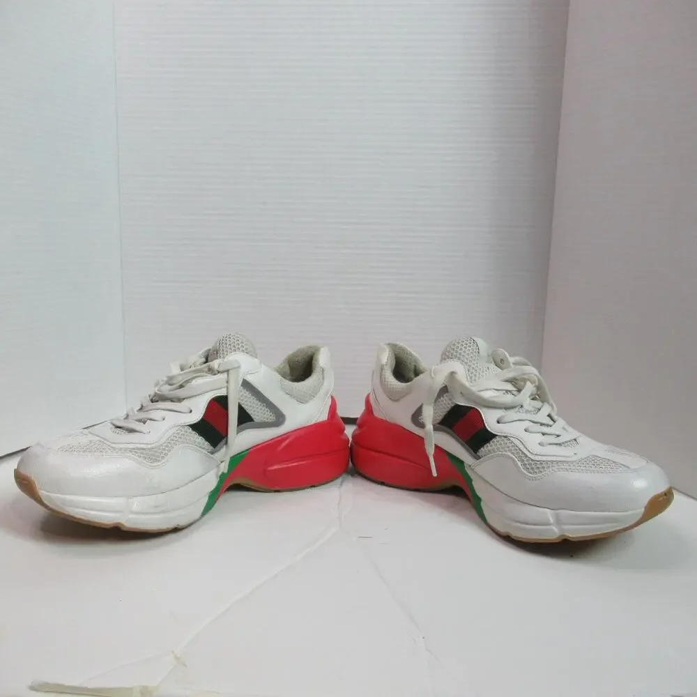 Gucci Rhyton Epilogue Sneaker Mens US 8 White Red Tennis Shoe Designer